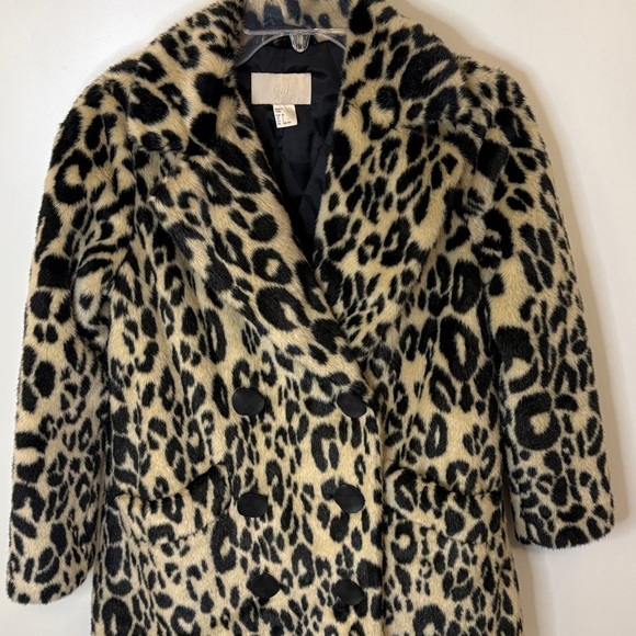 H&M Black and Tan Animal Print Teddy Jacket NWOT - Picture 4 of 12